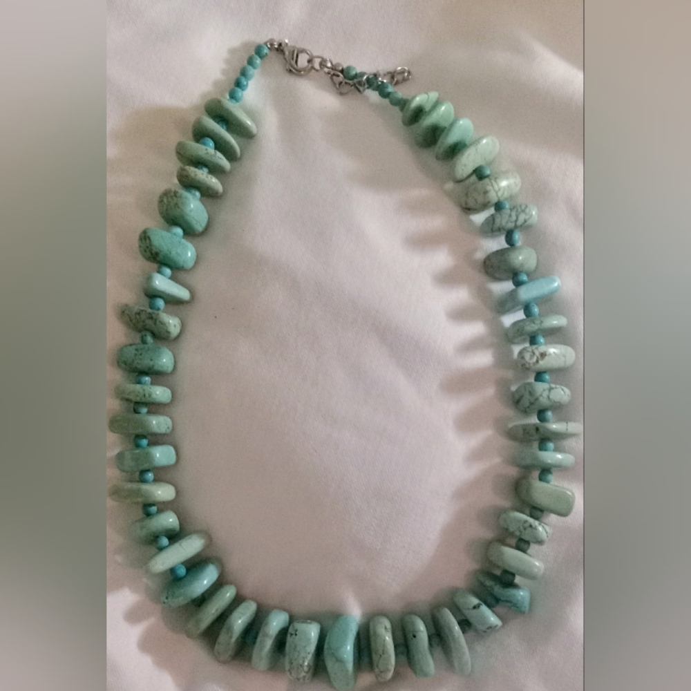 Vintage Rondelle Beaded Prehnite Necklace